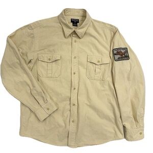 Vintage Ralph Lauren Polo Jeans Company U.S. WILDLIFE PRESERVE Tan Shirt US XL